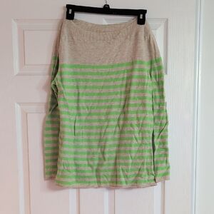 GAP Green and Beige Striped Sweater